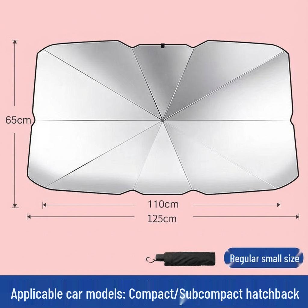 Customizable Titanium Silver Car Sun Shade with Openable Front Windshield Protection