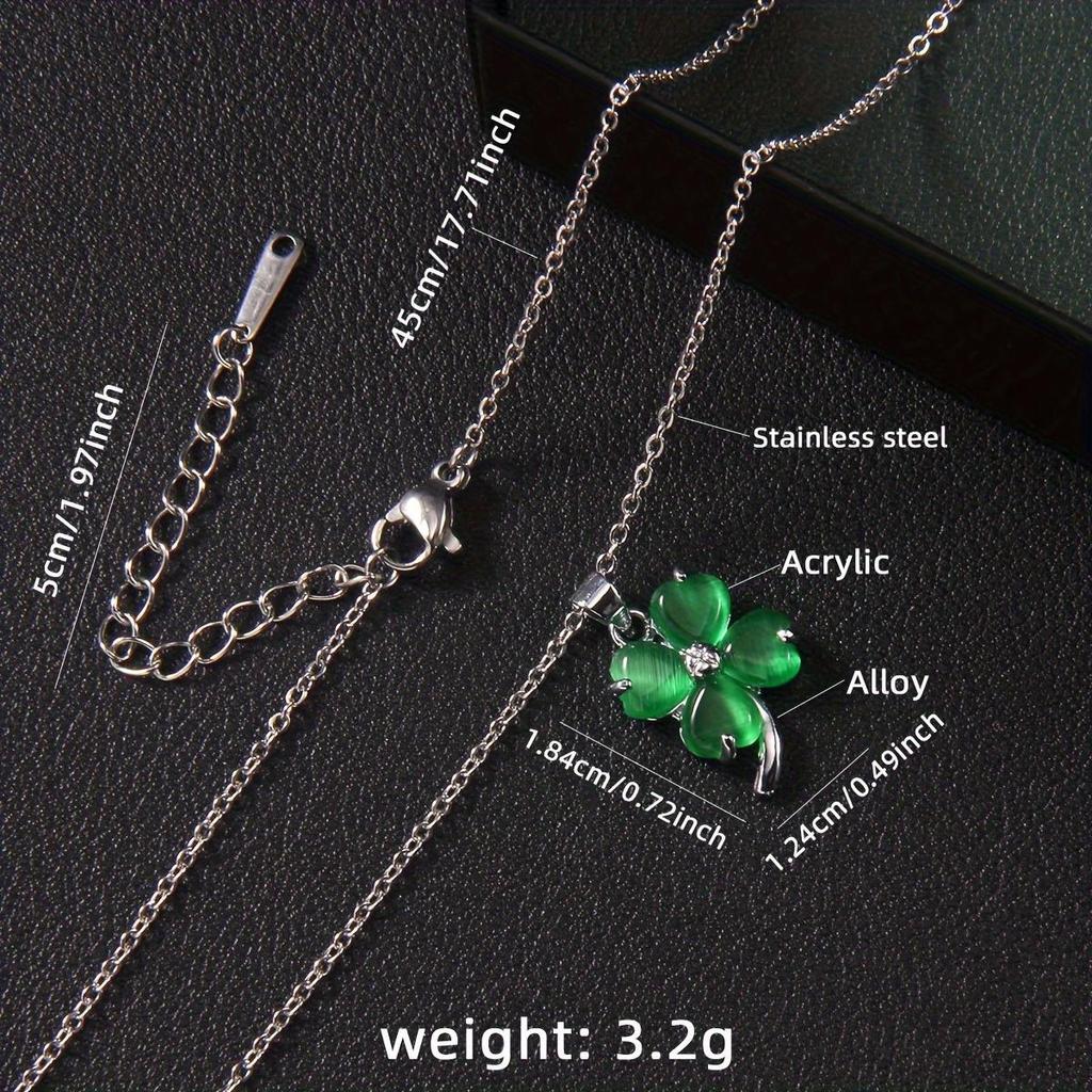 Classic and Fashionable Four Leaf Clover Necklace with Collarbone Chain, the Best Gift for Girls
