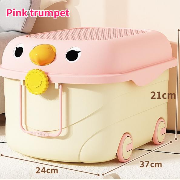 

Kids Toy Storage Box Duck Organizer for Baby Clothes Books Home Organization Durable Plastic Bin small