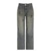 Jeans Vintage Y2K a Vita Bassa da Donna Stampa Distressed Streetwear Pantaloni Ampi Pantaloni di Jeans
