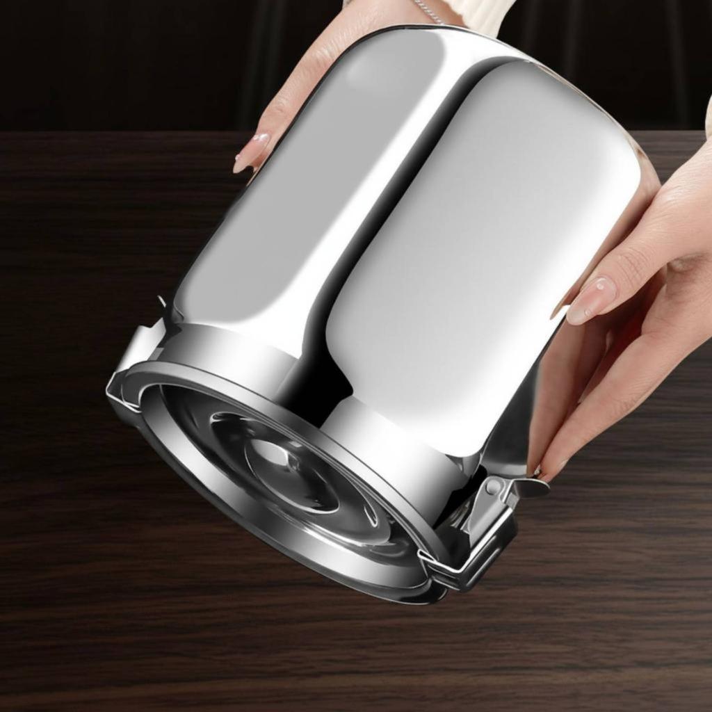 Airtight Stainless Steel Canister Silver Stainless Steel Storage Canister Dry Food Storage Container Easy to Clean Metal Jar