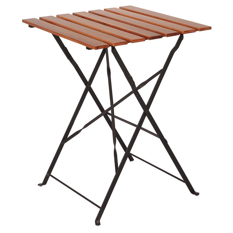 Outdoor Solid Wood Folding Balcony Table and Chair Set - 3-Piece