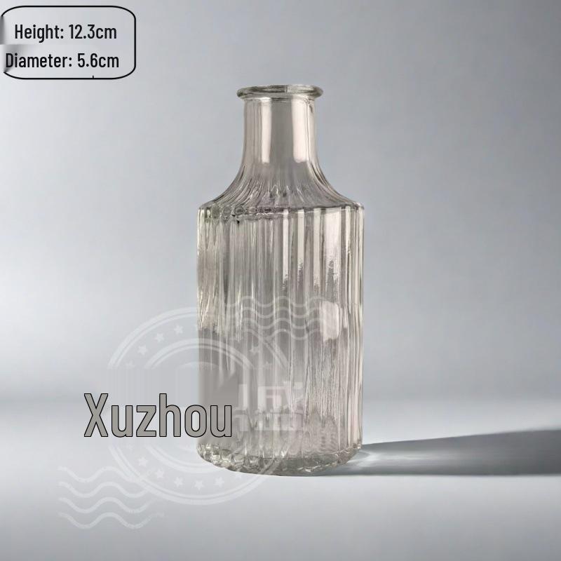 High-End Retro Glass Vase Set: Floor-Standing Transparent Ornaments In Soft Ins Style