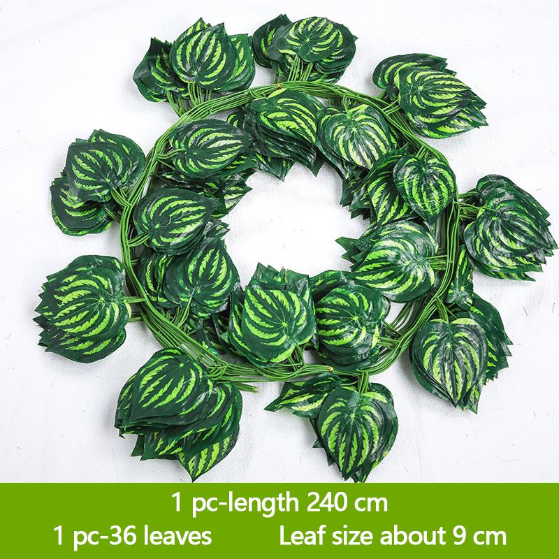 12-Piece Discount Set Ivy 240Cm Green Plastic Artificial Plant Leaf Vine Wedding Arch Home Bathroom Decoration Garland Party