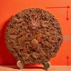 Nine Dragons Peach Wood Pendant: Hand-Carved Hanging Ornament for Home Entrance or Living Room Decor.