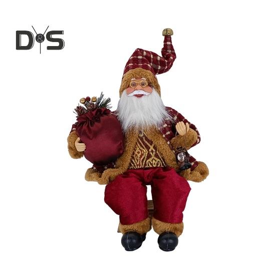 საშობაო სანტა კლაუსის თოჯინა პლუშუს სვიტერი სანტას ჰოლდინგი სასაჩუქრე ჩანთა ფიგურული ნაძვის ხის დეკორი წვეულების წყაროები სახლის ბარის მაგიდის ბუხრისთვის