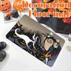 Halloween Terror Crystal Velvet Floor Mat, Bats Pumpkin, Entry Entrance, Entrance Floor Mat