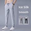 2024 Herren Sommer Ice Silk Stretchhose: Leichte, trendige und lässige Hose mit geradem Bein