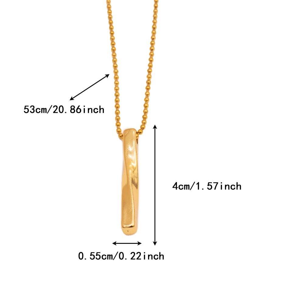 Gold Color Pendant Necklaces Stainless Steel Bead Chain Necklace Women and Men Minimalism Style Jewelry Accessories