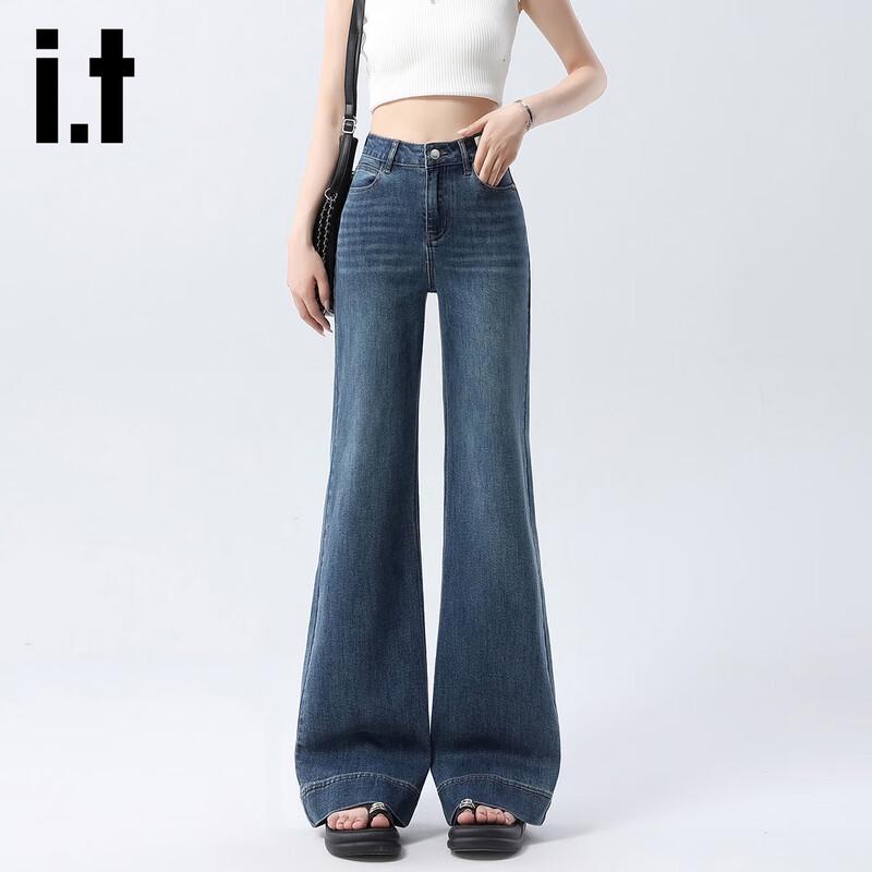 

Izzue It Женские джинсы клеш с высокой посадкой, вареные, в стиле ретро L