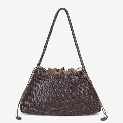 Women's Handmade Woven Shoulder Bag with Inner Pocket - Versatile Commuter Handbag