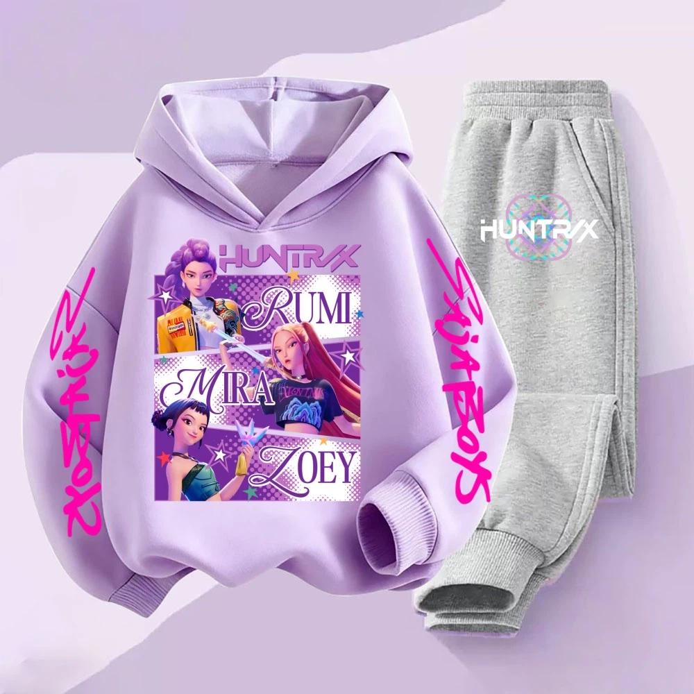 Kinder Hoodie Sets Kpop Dämonenjäger Saja Jungen Pullover Mädchen Jungen Sweatshirts Anime Trainingsanzug Herbst Lässig Kinderkleidung