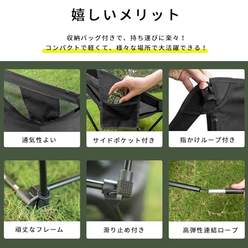 MOON LENCE Outdoor-Stuhl, niedriger Stuhl, Campingstuhl, Bodenstuhl, leicht, faltbar, kompakt, ideal zum Wandern, Angeln, Lagerfeuer und Bergsteigen