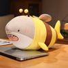 28-60cm Humorous Shark Bee Plush Toy Stuffed Gentle Shark Bee Doll Throw Pillow Cushion Playthings Birth Date Xmas Present