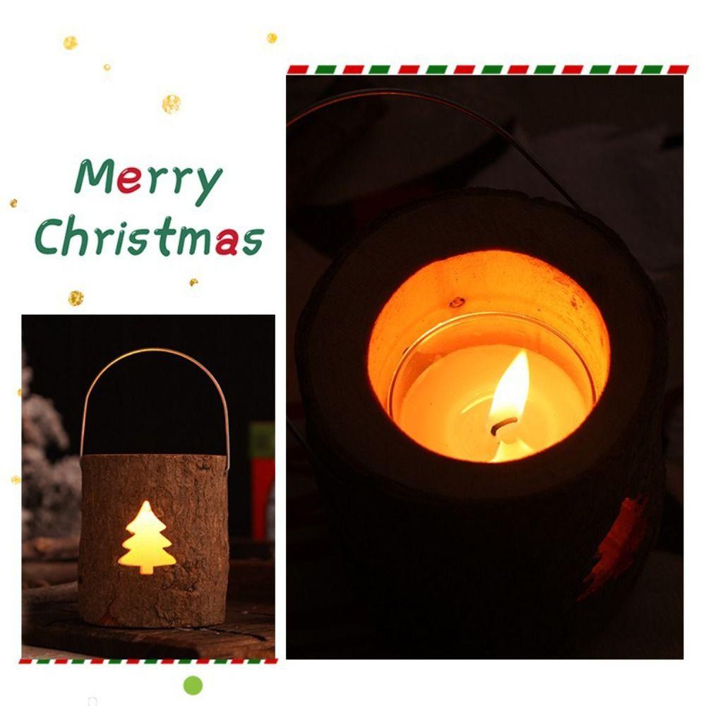 Rustic Wood Candlestick Decorative Aromatherapy Candle Stand Craft Candelabra  Photography Props