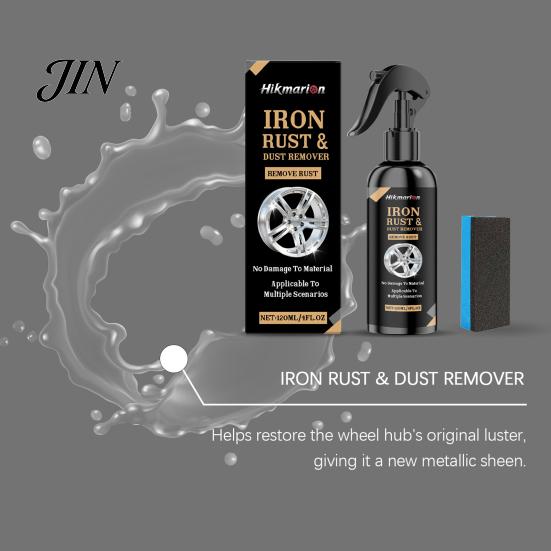 Industrial Dust Cleaner Car Wheel Rust Remover Spray for Rims, 120ml Metal Iron Particle Cars with Color Reaction,PH Neutral Non-Acid, Restores Shine,