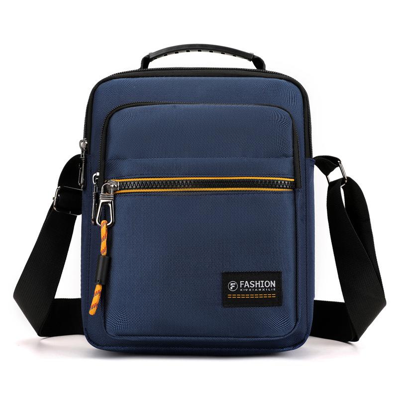 New simple casual outdoor messenger bag men's waterproof trend handbag men's contrasting color cashier shoulder bag