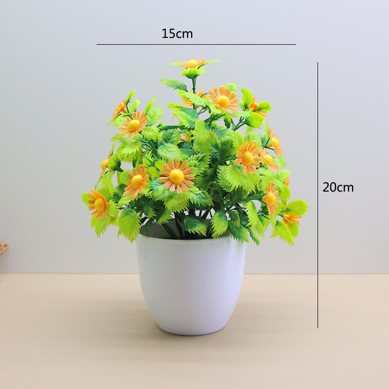 Handmade Faux Chrysanthemum And Spread Palm Artificial Plants For Home And Workspace
