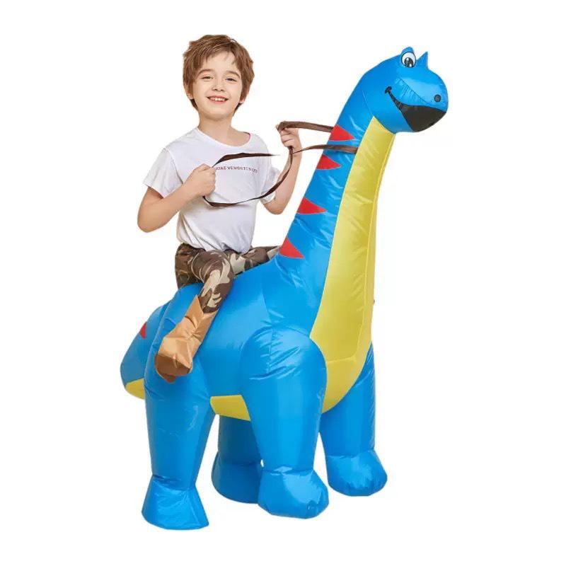 Halloween Kinder T-Rex aufblasbares Kostüm - Lustige Dinosaurier-Maskottchen für Partys