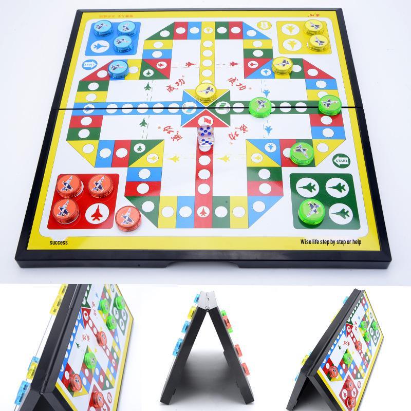 Large Magnetic Flying Chess & Checkers Game: Parent-Child Educational Puzzle for Adults & Kids