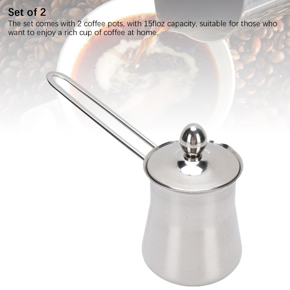 450ml 15.2oz Greek Coffee Pot Stainless Steel Milk Warmer Pot Turkish Coffee Pot For Coffee Making