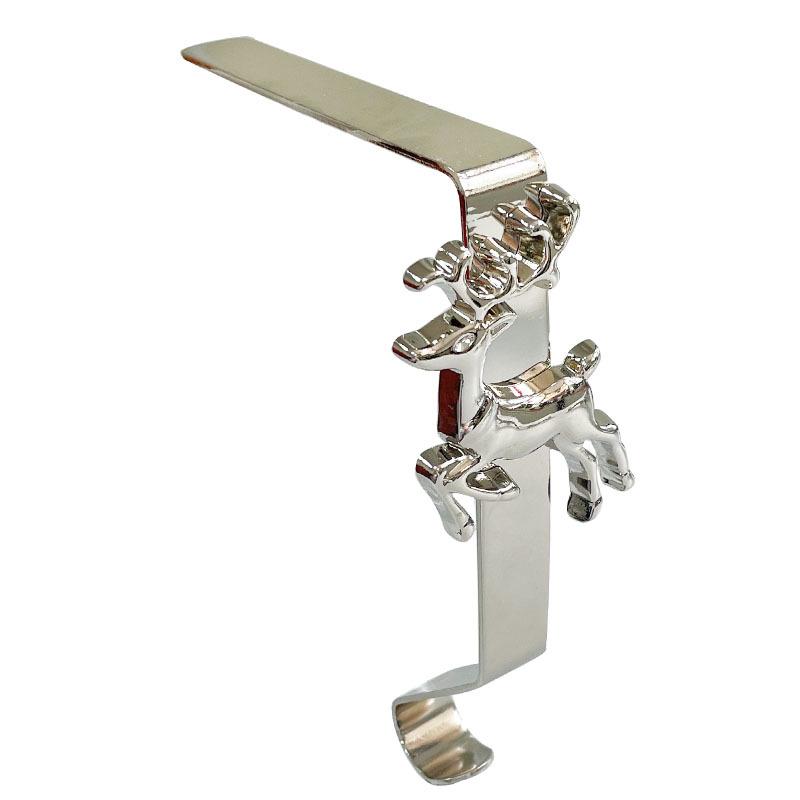 Strumpfhalter für Kaminsims Set aus 4 Stück, Wiederverwendbare Weihnachtsstrumpf-Haken, Beschädigungsfreier Xmas-Hänger für Kamin-Kaminsims Klemmständer Weihnachtsdekoration