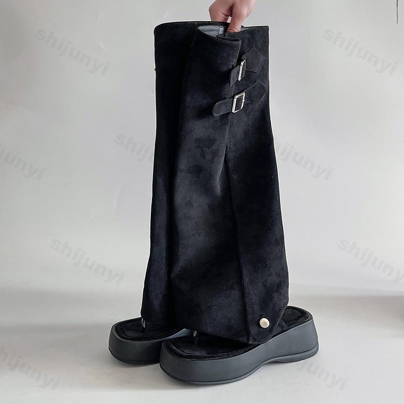 Women's Boots Summer New Open Toe Fashion Outdoor Creative Women Boots Korean Design Retro Women Sandals Knee-High Boots