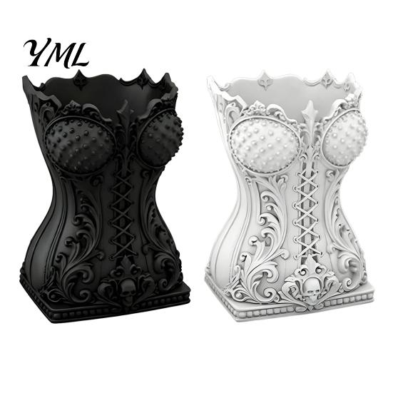 Makeup Tool Container Gothic Brush Storage Tube, Retro Skull Desktop Organizer, Cosmetic Organizer for Vanity Decorative Plastic Holder Dressing Table