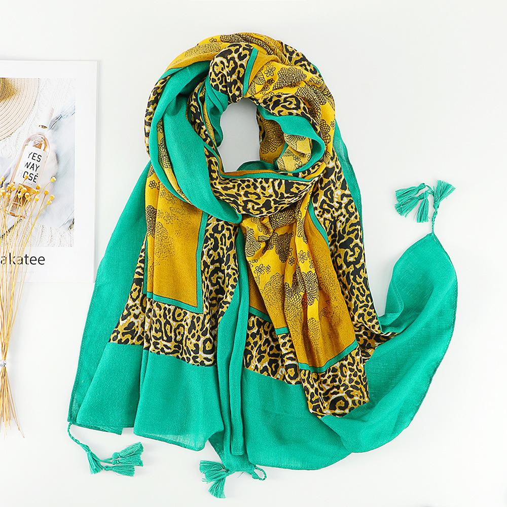 Cotton and Linen Hand Feel Scarf Chinese Style Clothing Outfit Scarf for Women's National Style Sun Protection Tassel Shawl
