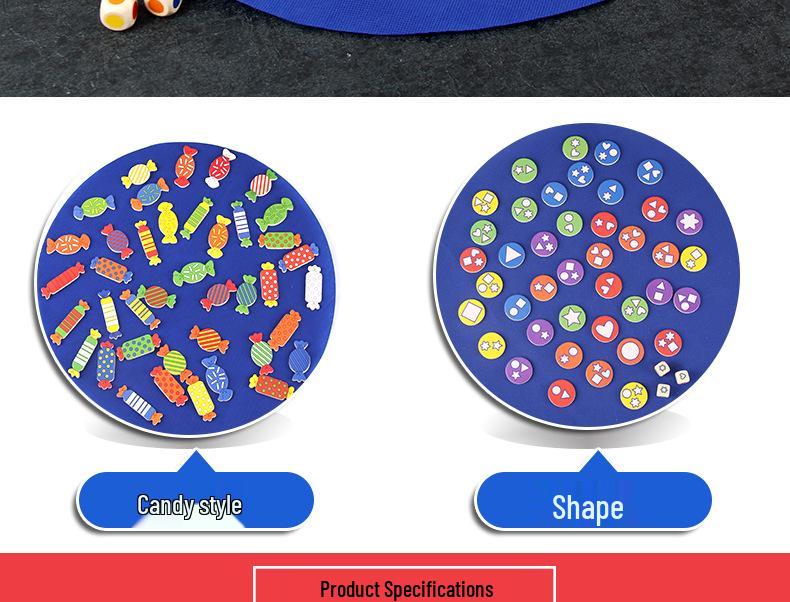 Candy-Shaped Memory Matching Game - Wooden Educational Toy for Parent-Child Play