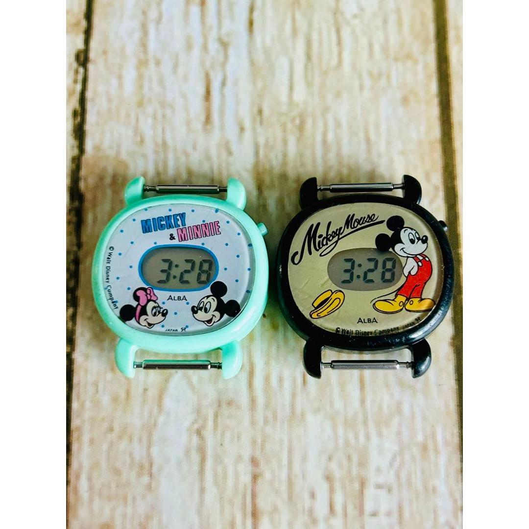 SEIKO ALBA Mickey  Minnie watch face only set of 2 working item