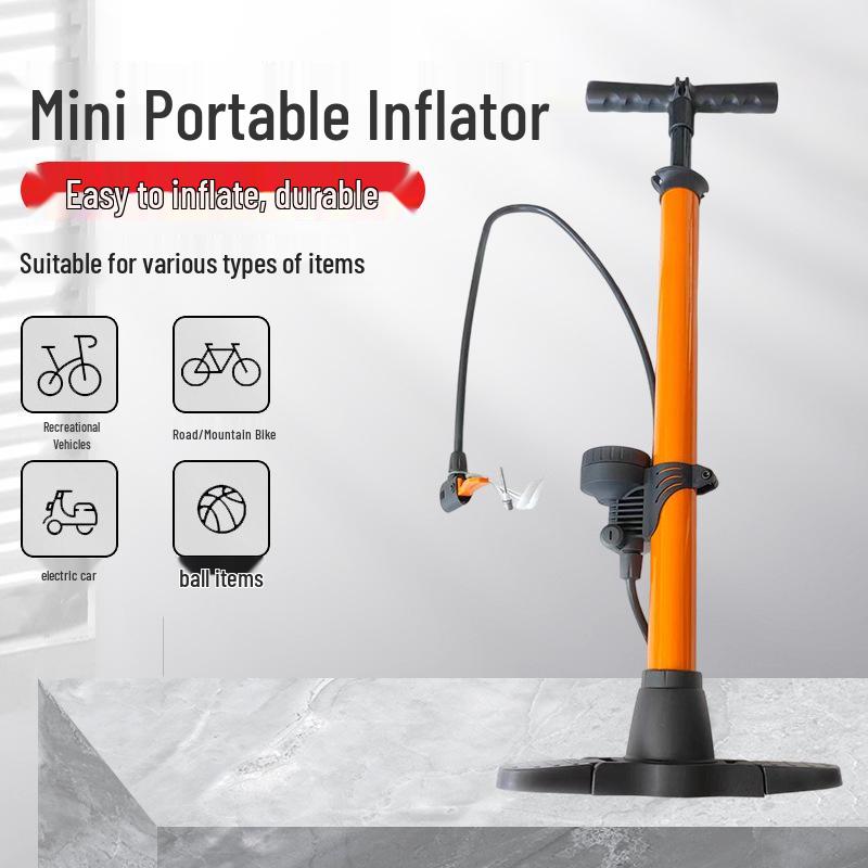 

Portable Stainless Steel High-Pressure Inflator with Multi-Purpose Nozzle for Home, Motorcycle, and Car помаранчевий