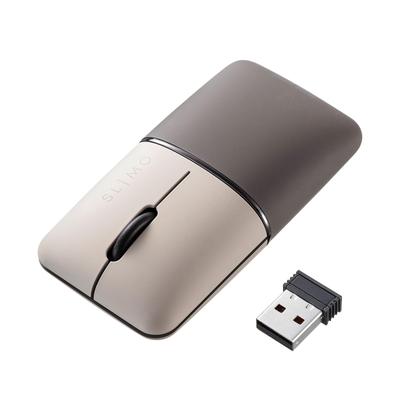 SANWA SUPPLY Silent Wireless Blue LED Combo Mouse Thin SLIMO/Beige (Rechargeable) MA-WBBS310BG