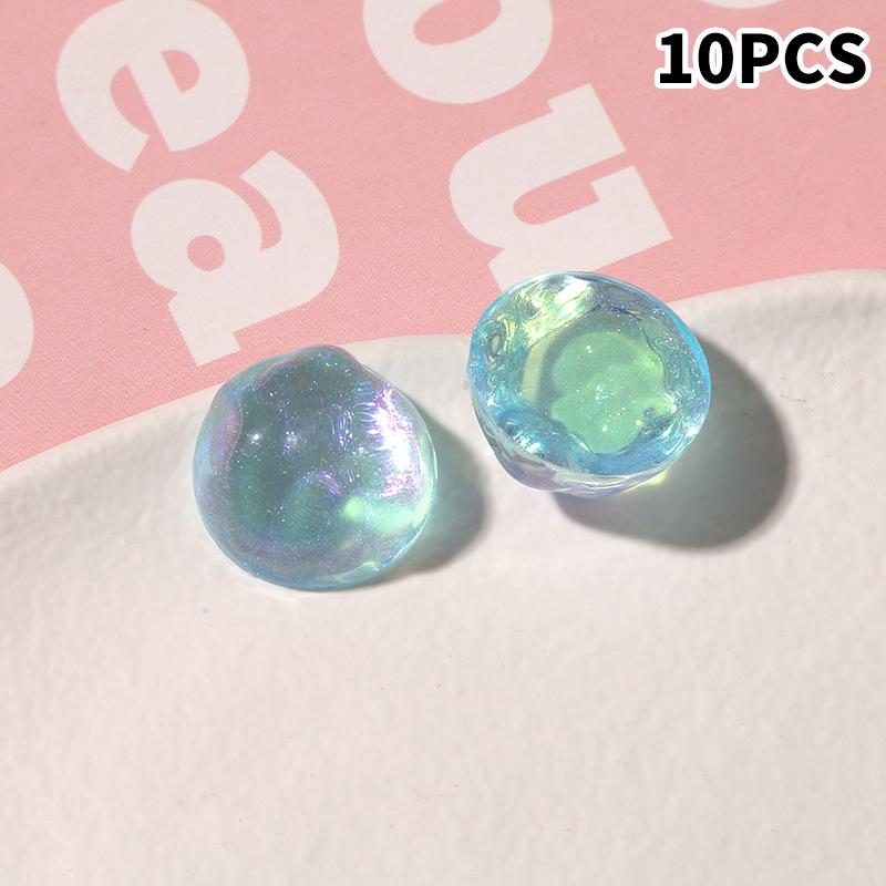 10pcs Glitter Geometry Rounds Cabochon Beads for Crafts DIY Resin Art Flatback Jewelry Making Embellishments