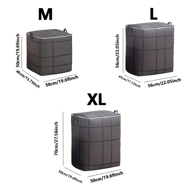 Black Foldable Wardrobe Storage Box | Stackable Large Capacity Organizer, Space-Saving Thickened Moving and Packing Bag with Dual Zippers and Handles