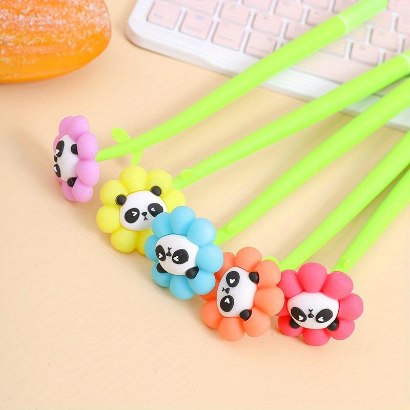 

10 шт. ручек Panda Flower Shaking Neutral, черная ручка для подписи, мультяшная творческая ручка для студентов, канцелярские принадлежности Random colors 10pcs