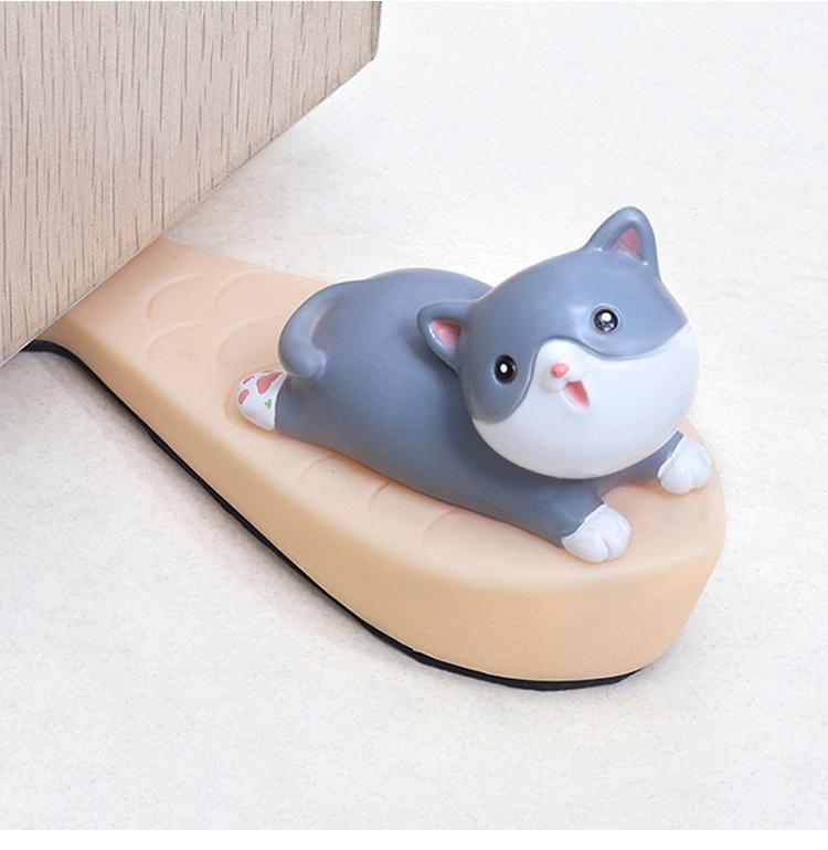 Cute Animal Resin Door Stopper: Creative Anti-Collision Door Blocker Ornament for Living Rooms