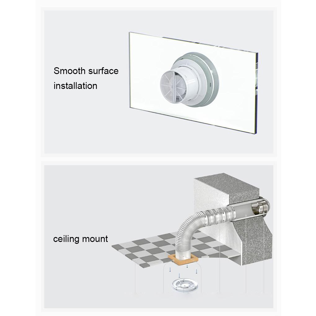 Exhaust Fan Kitchen Bathroom Toilet Air Low-noise Improvement Plastic Vent Ventilation Extractor with 4 Inch Outlet