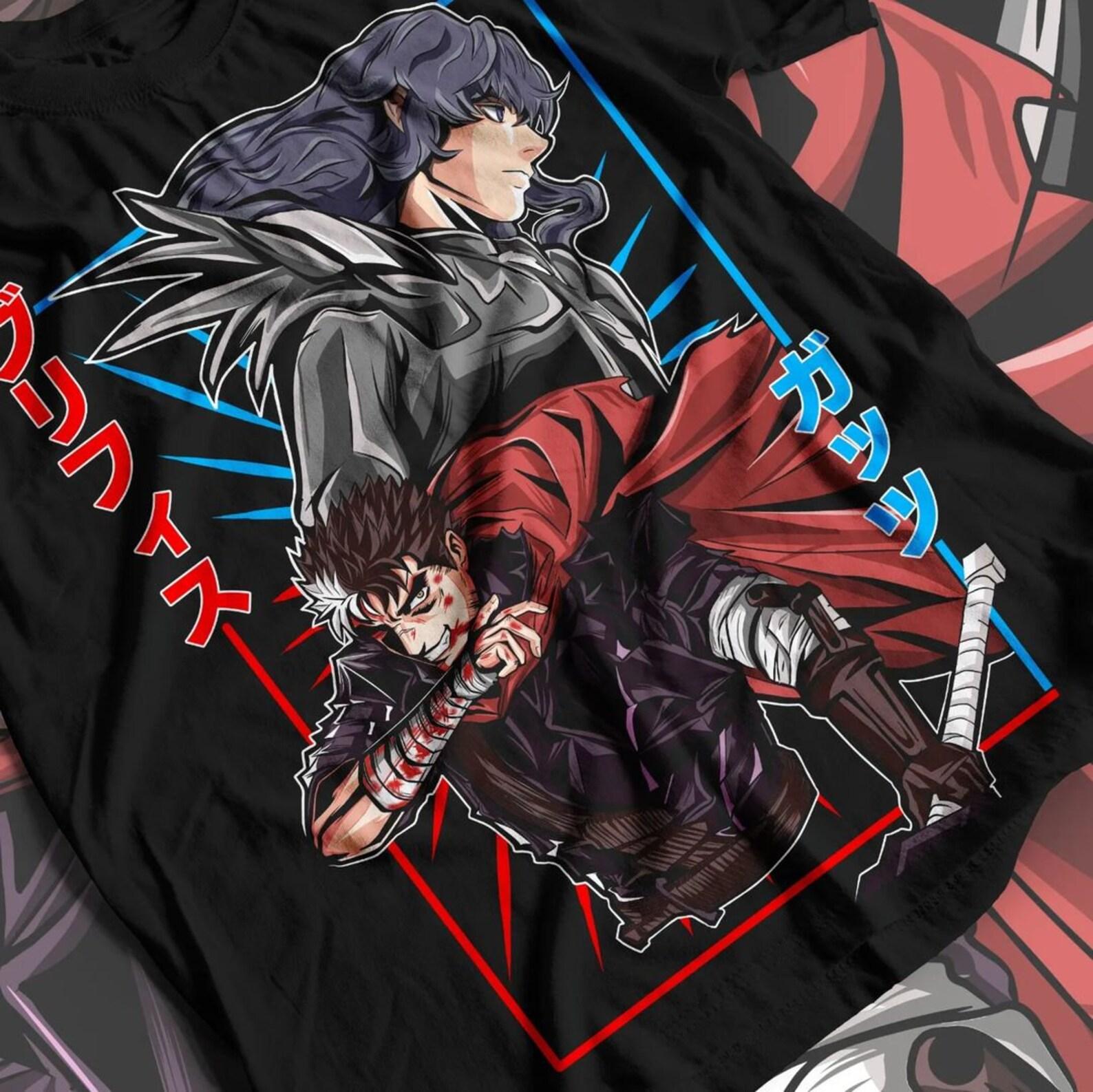 Unisex Skull Knight Shirt, Anime Vintage Special T-shirt, Anime Manga, Anime Shirt, Black Swordsman, Graphic Anime Tee, Manga Shirt, Japan S
