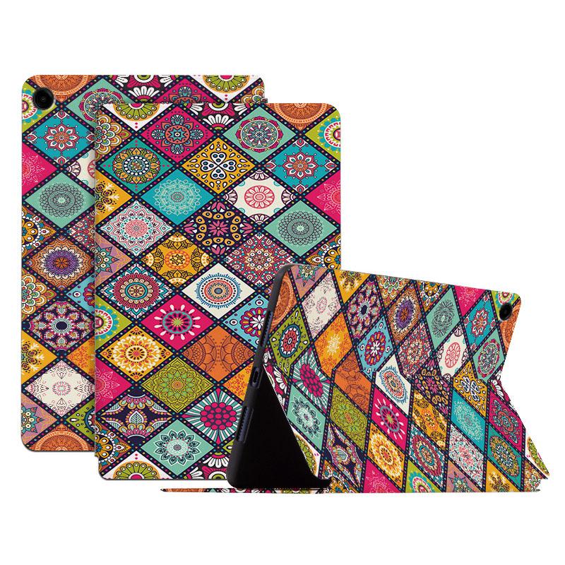 

For Samsung Galaxy Tab A9+ Protective Case PU Leather Pattern Smart Tablet Cover Colorful Pattern