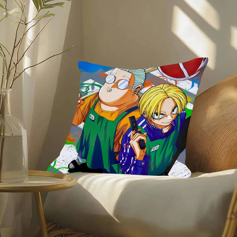 S-SAKAMOTO Anime Pillow Case Fashion Square Pillowcase Bedroom Sofa Room Ins Decoration Leisure