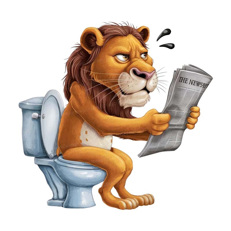 Funny Cat Dog Fox Tiger Animal on the Toilet Sticker Bathroom Toilet Cover Sticker Wall Sticker WC Home BathRoom Waterproof Decoration S353