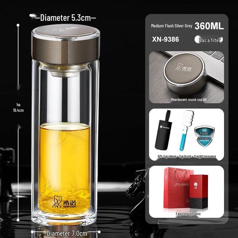 Heenoor Double-Layer High Borosilicate Glass Tea Cup