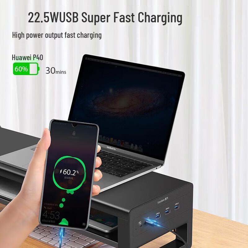 Support de moniteur de jeu RGB avec support double écran et rangement