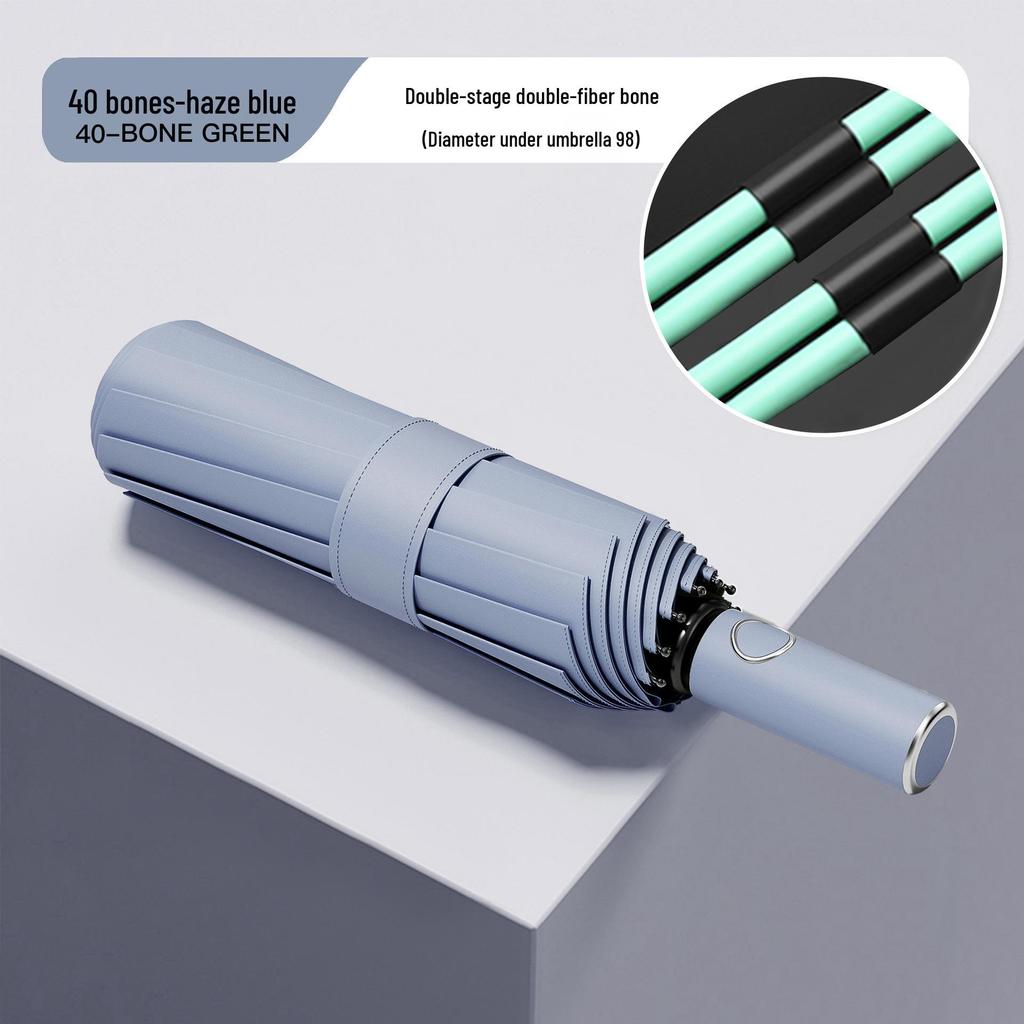 Men's High-End Automatic Folding Umbrella, UV Protection & Rainproof, Customizable for Business and Sunshade.