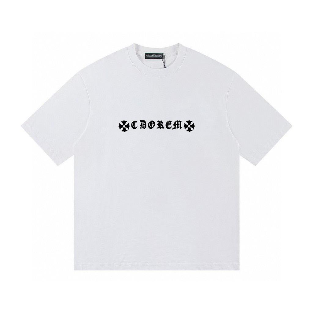 T08 CHROME HEARTS 2026 Summer New High Quality Cotton Round Neck Loose Large Size Men's and Women's T-shirt Couple T-shirt