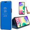 Smartphone Case - Xiaomi - Redmi 10A - Mirror Effect - Translucent Window - 2 Tempered Glasses