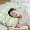 Neck Support Pillow - Rice Grain Pattern, Cotton Fabric, Natural Buckwheat, One-Piece for Family Sleep Aid