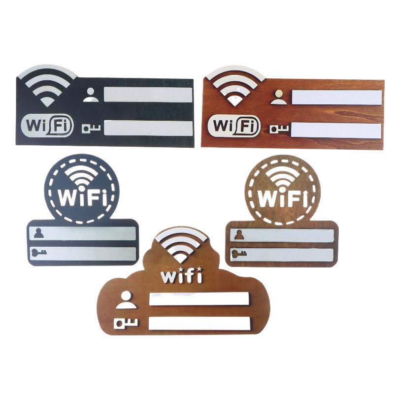 Home Simple Design Wooden Password Sign For Wifi 1Pcs Erasable Plate With Marker Pen For Library Home Office