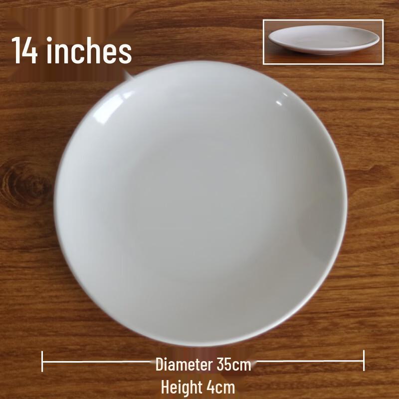 White Melamine Commercial Round Serving Plates